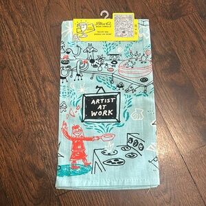 NWT Blue Q Dish Towel Artist At Work